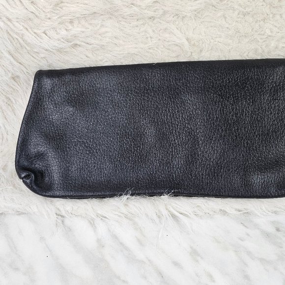Vintage Black Genuine Cow Leather Pouch - Picture 2 of 7